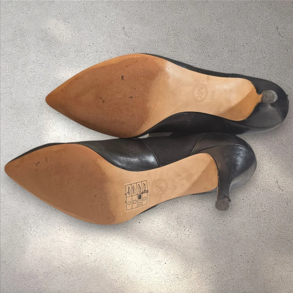 Michael Kors The Jet Set 6‎ Black Heeled Pull On Ankle Boots Booties Size 10